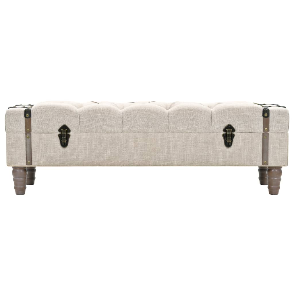 Banco de arrumação madeira maciça e aço 111x34x37 cm