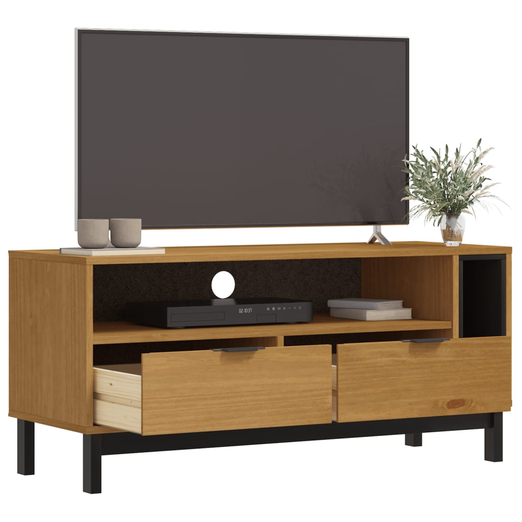 Móvel de TV flam 110x40x50 cm madeira de pinho maciça