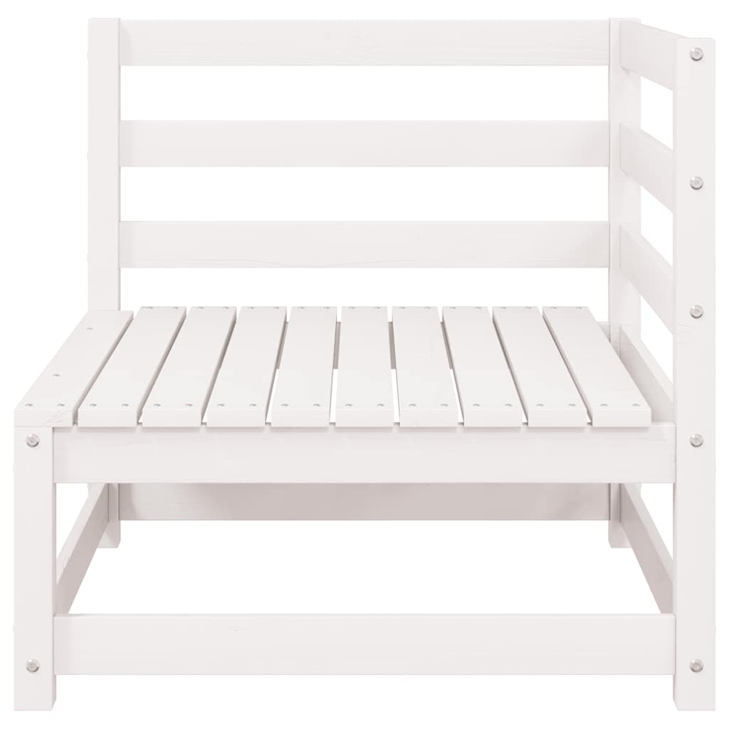 Sofá de canto para jardim madeira de pinho maciça branco