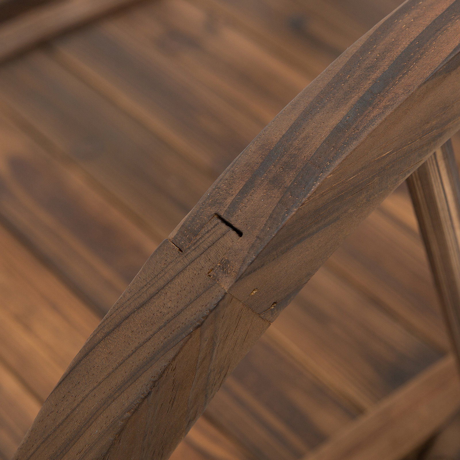 Ponte de Madeira para Jardim Ponte Decorativa com Corrimão em Forma de Meia Roda 100x50x37 cm Marrom