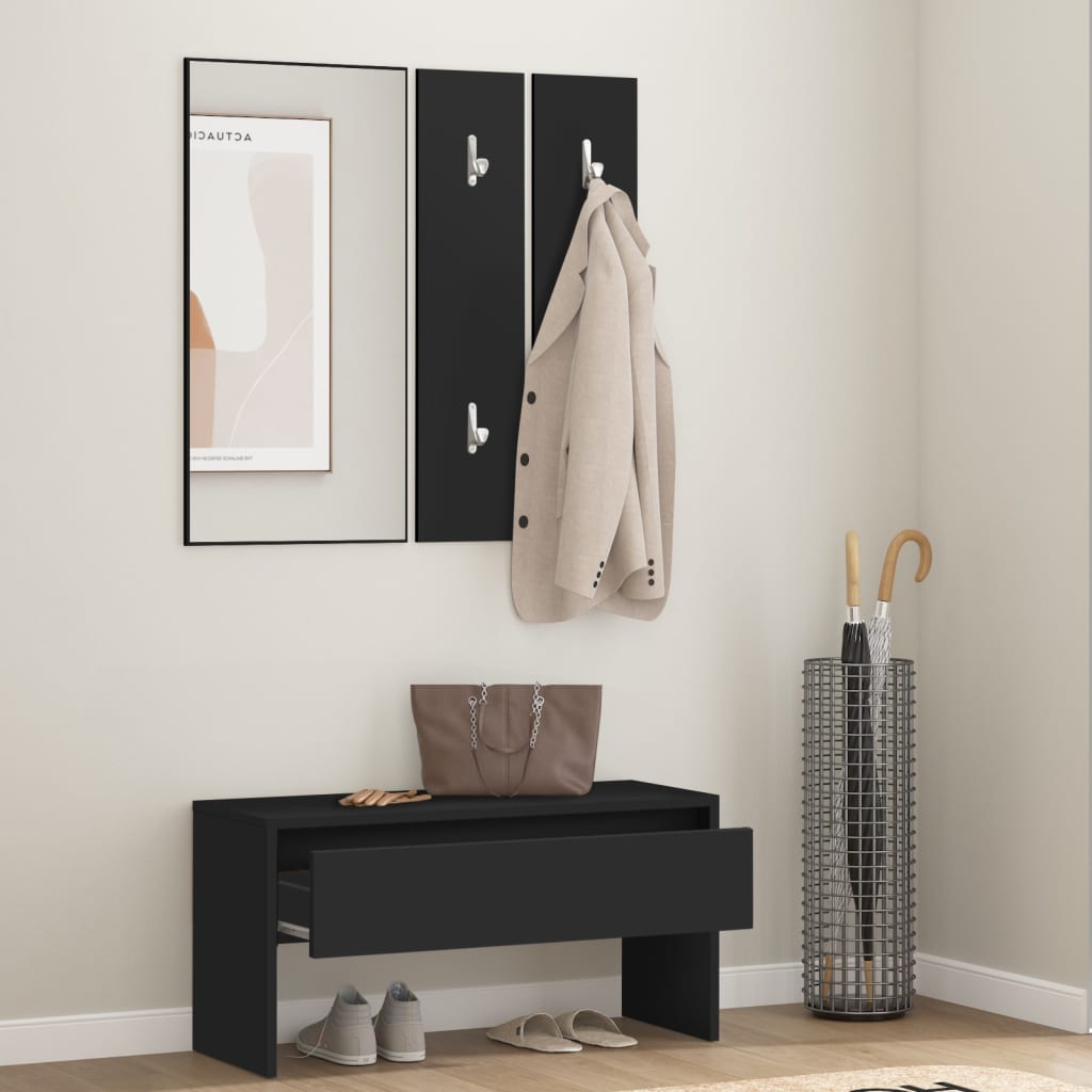 Conjunto de móveis de corredor derivados de madeira preto