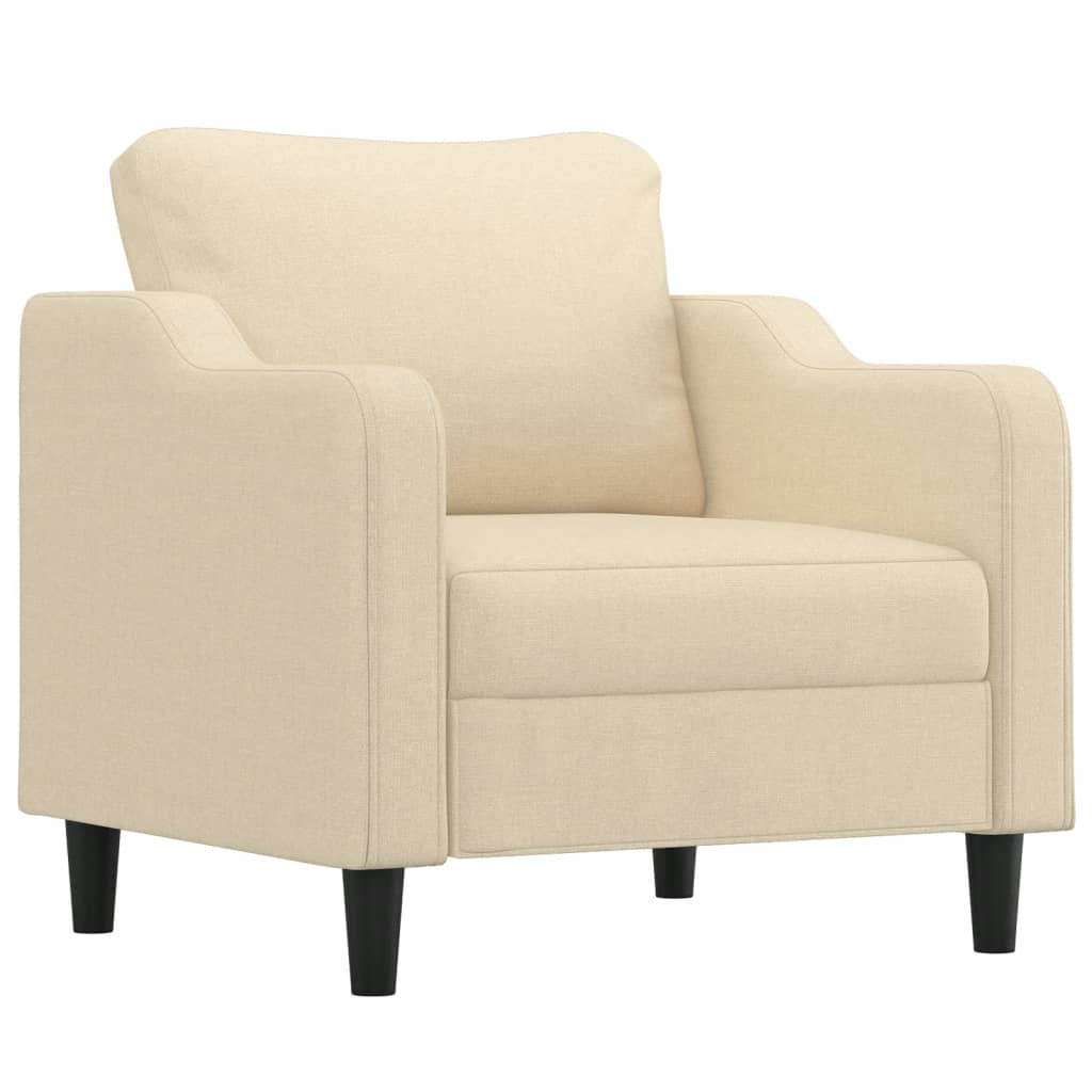 4 Pcs conjunto de sofás com almofadões tecido cor creme
