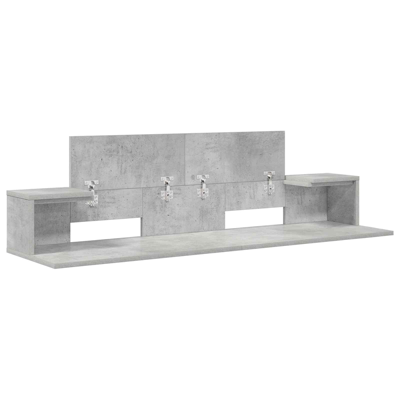 Mesa de estúdio cinzento cimento 130 x 36 x 19,5 cm