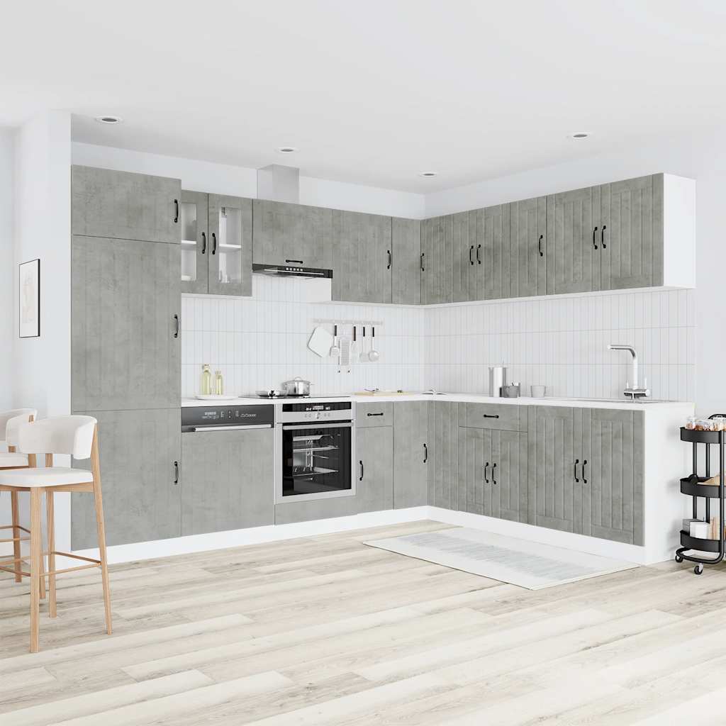 14 Peças armário de cozinha conjunto lucca concreto cinza