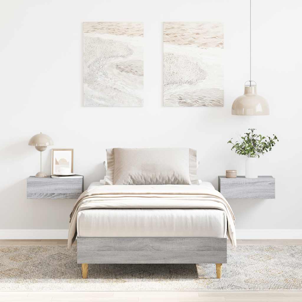 Estrutura cama s/ colchão 90x190 cm cinzento sonoma