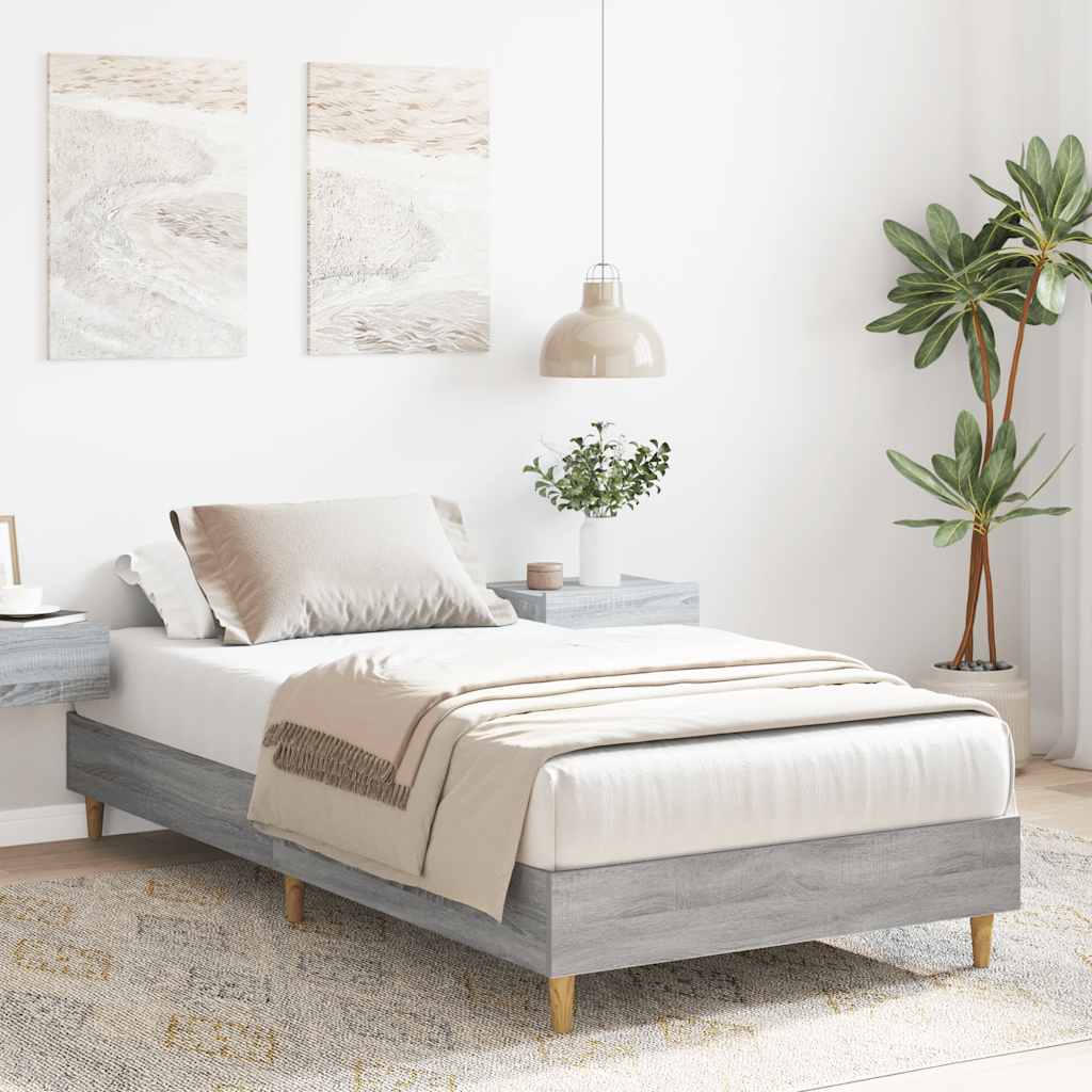 Estrutura cama s/ colchão 90x190 cm cinzento sonoma