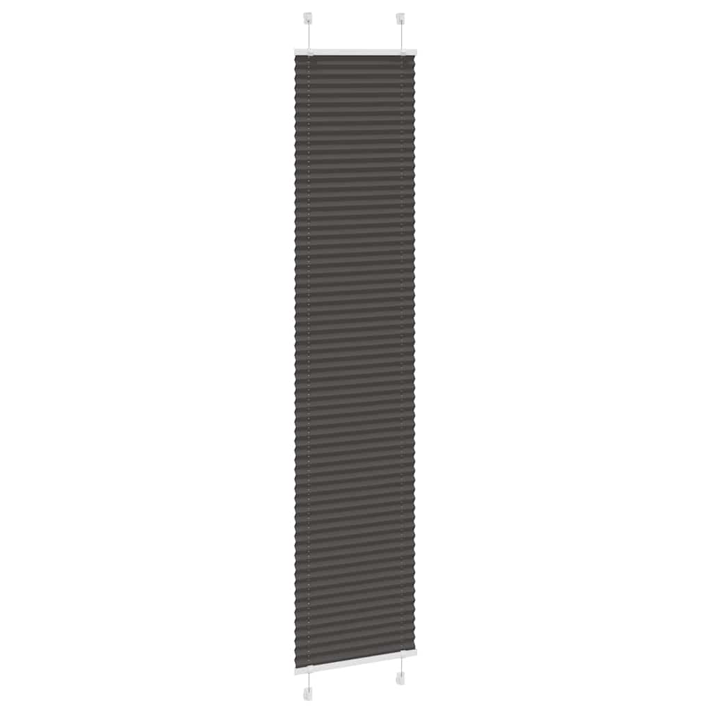 Preto plissada cega 45x200 cm largura tecido 44,4 cm poliéster