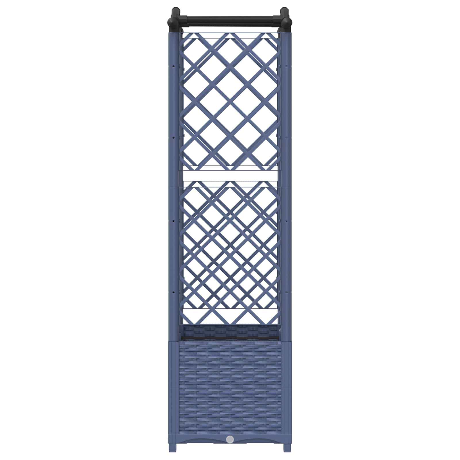 Cama elevada com treliça e telhado cinzento 122 x 40 x 138 cm