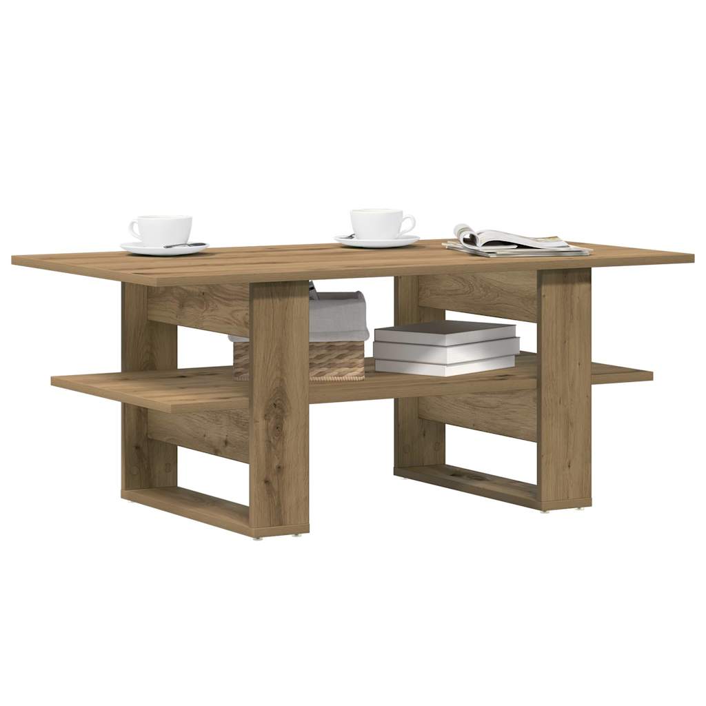 Mesa centro 102x55x42cm derivados de madeira carvalho artisiano