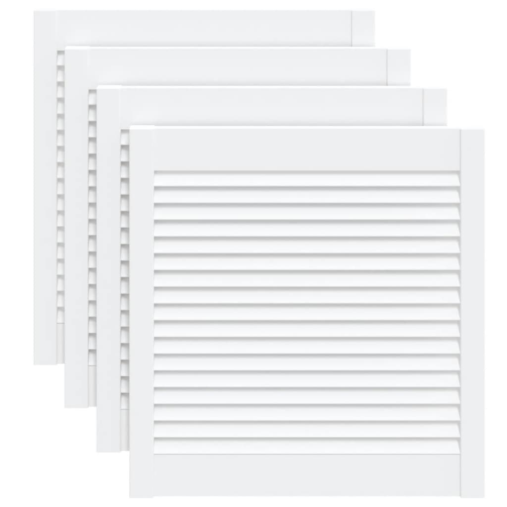 Portas de armário 4 pcs design de persiana pinho maciço branco