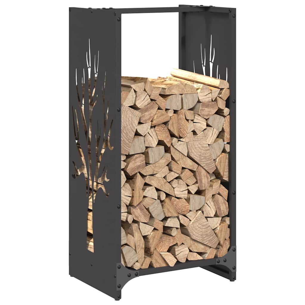 Suporte para lenha 40x30x80 cm aço laminado a frio preto