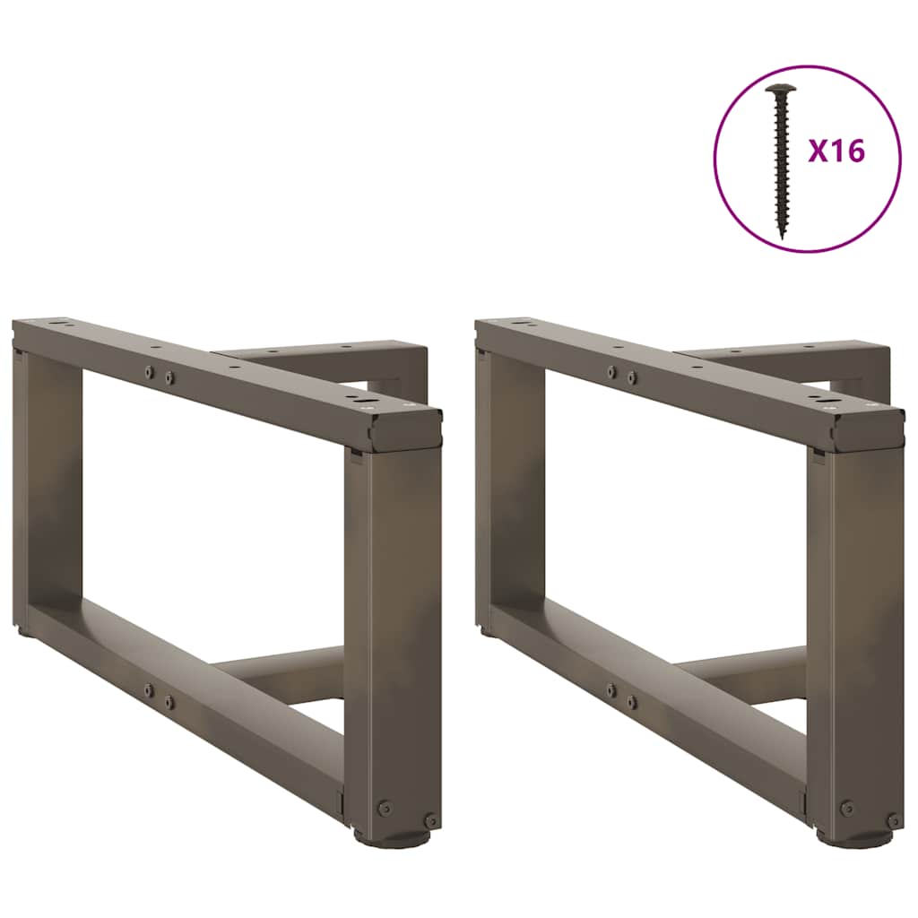 Pés para mesa de centro em forma de t, 2 peças, preto, 60x25x(30-31) cm, aço