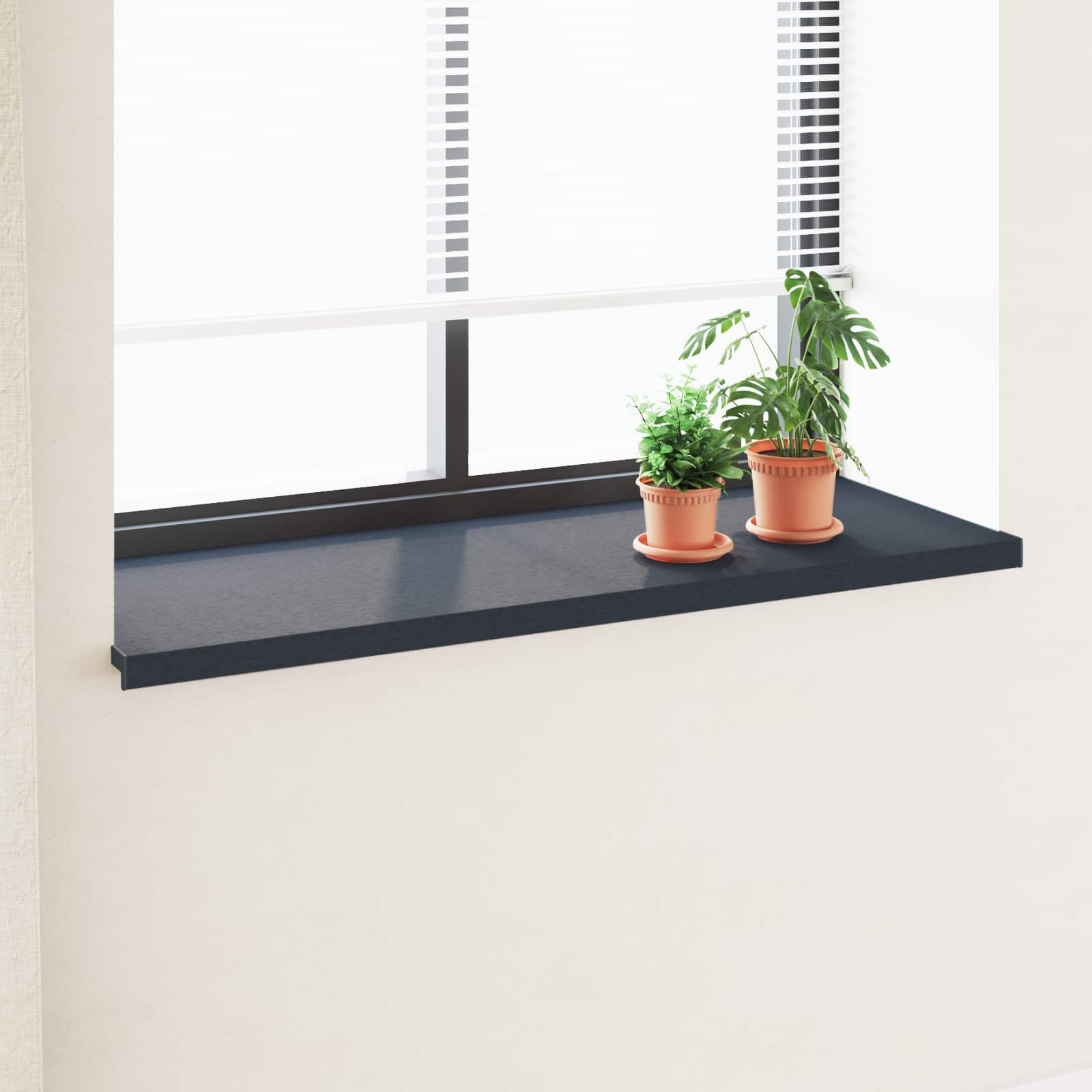 Soleira de janela antracite com veios de madeira PVC