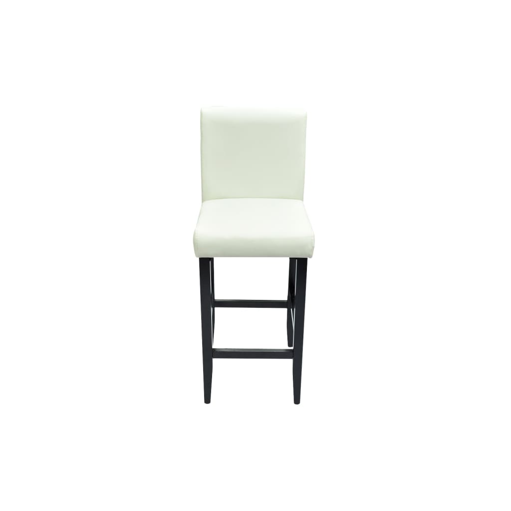Bancos de bar 4 pcs couro artificial branco
