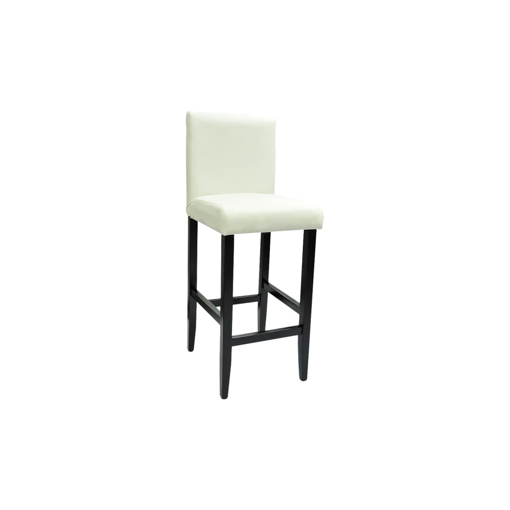 Bancos de bar 4 pcs couro artificial branco