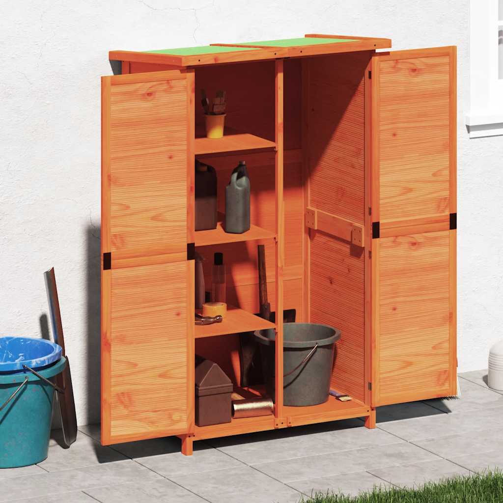 Abrigo p/ ferramentas jardim 83x57x140 cm pinho maciço castanho