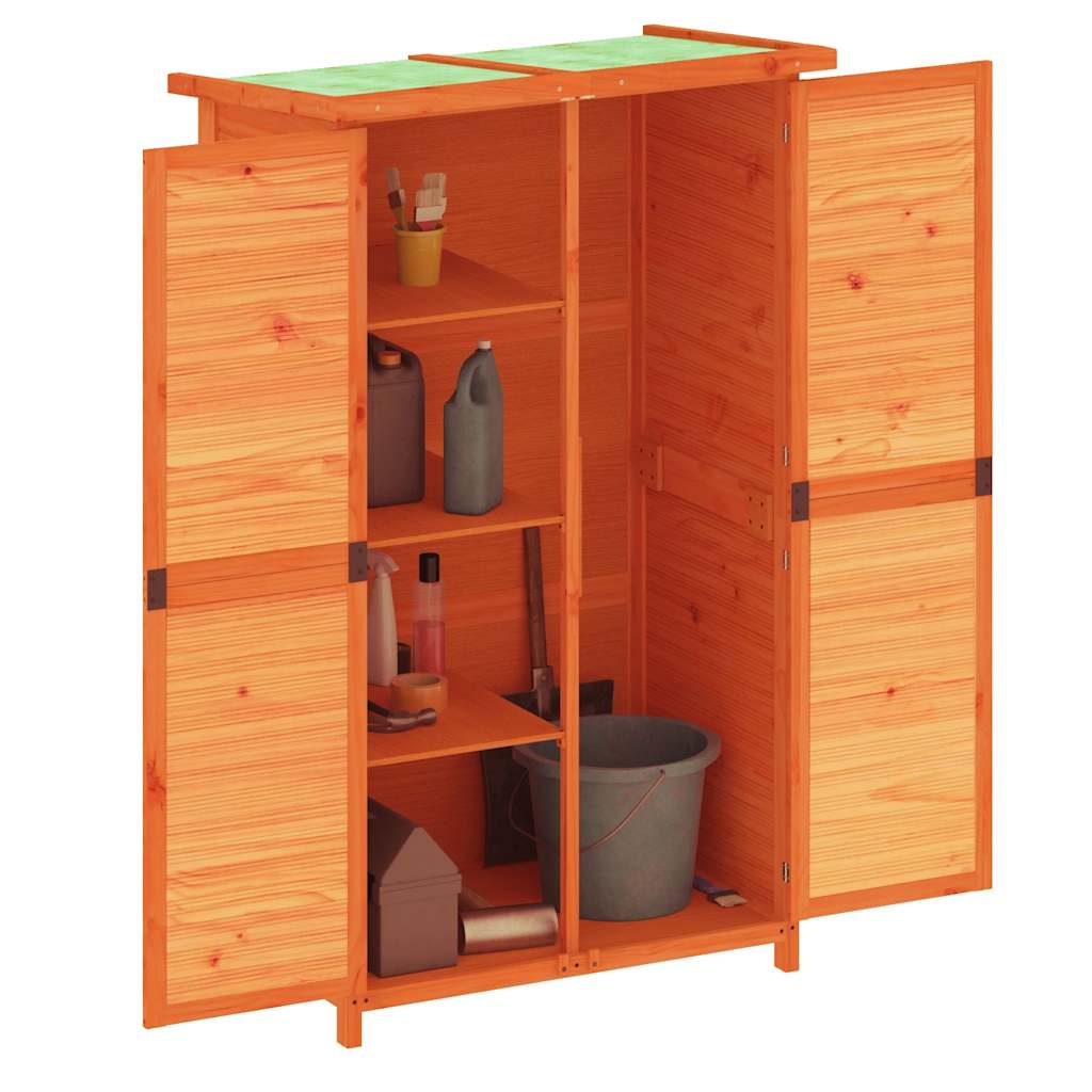 Abrigo p/ ferramentas jardim 83x57x140 cm pinho maciço castanho