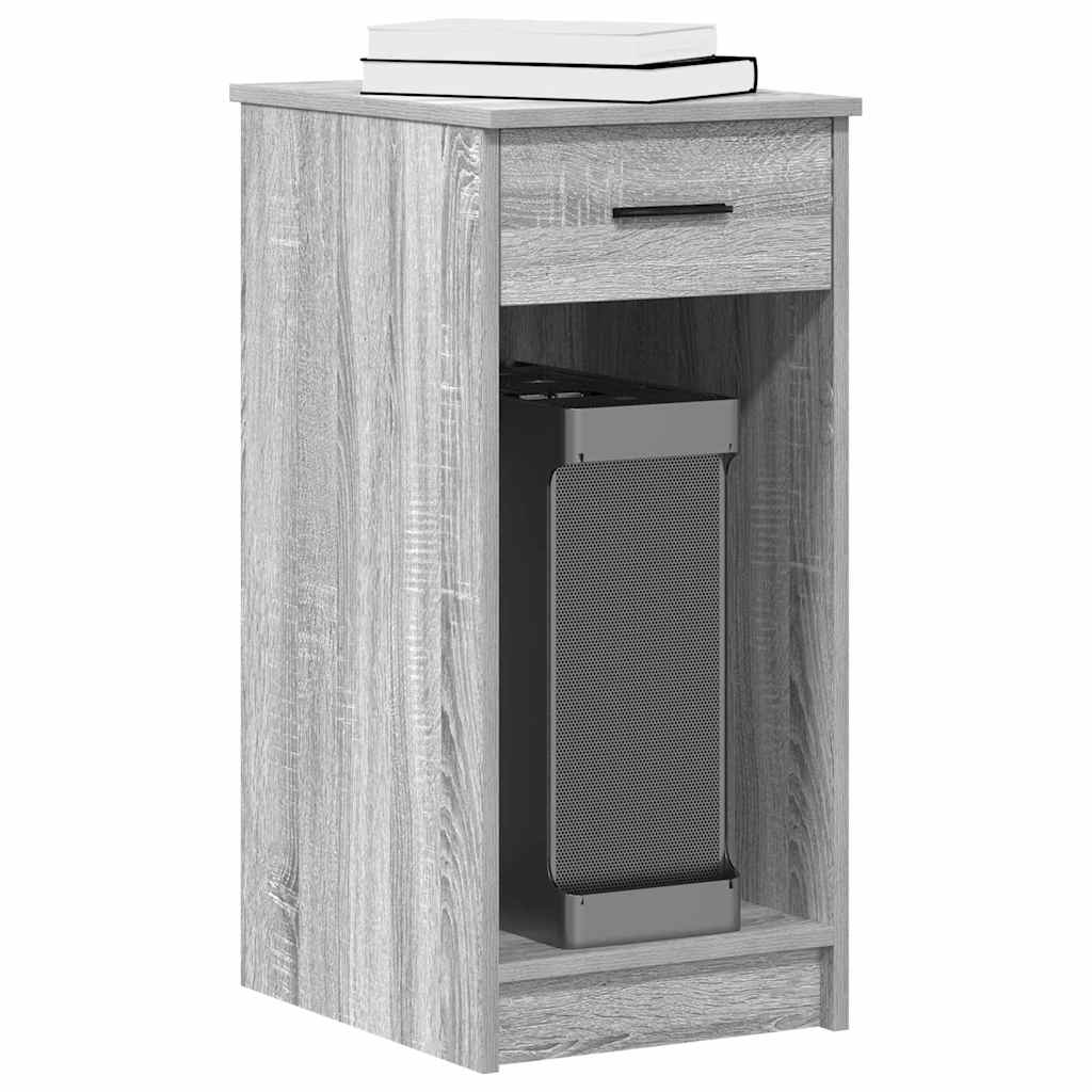 Suporte torre de computador com gaveta 35x45x77 cm cinza sonoma