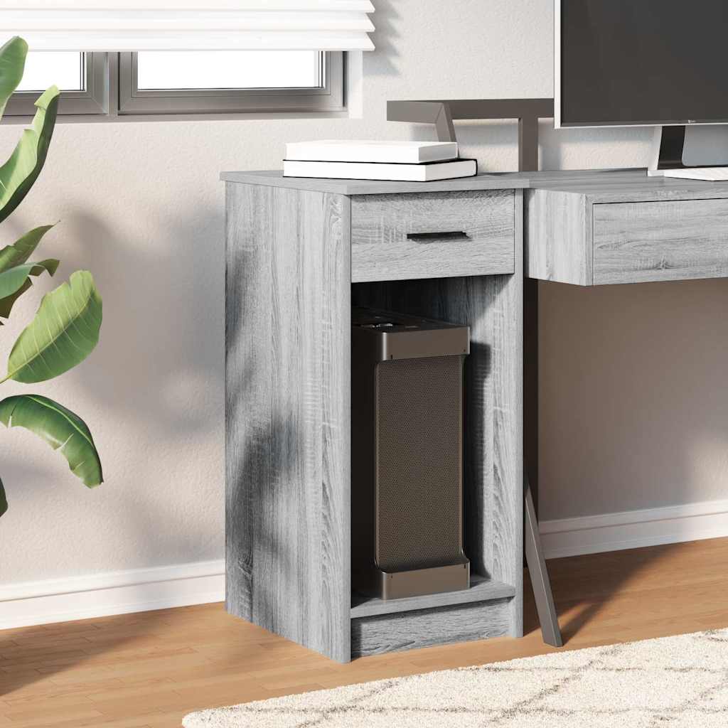 Suporte torre de computador com gaveta 35x45x77 cm cinza sonoma