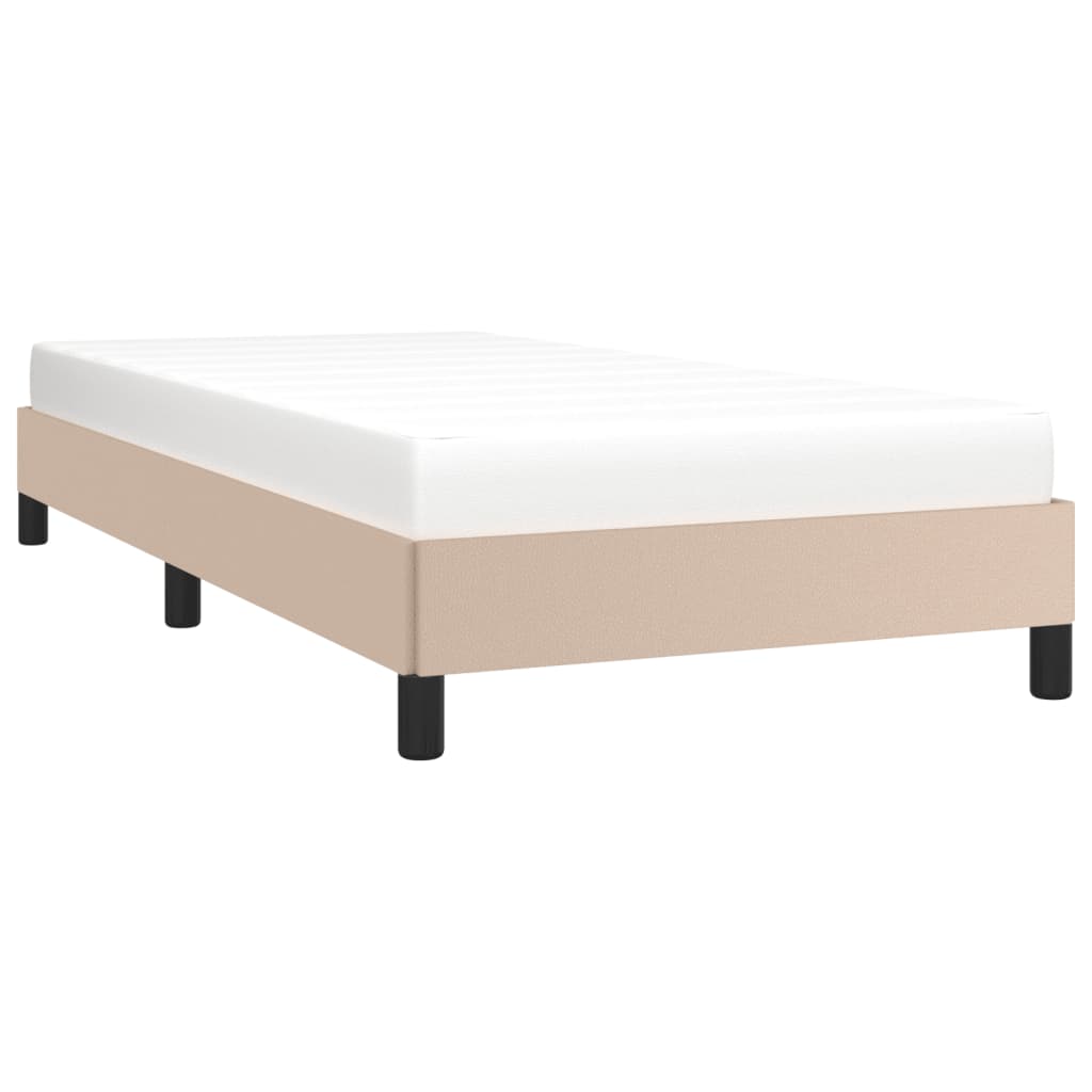 Estrutura de cama 100x200 cm couro artificial cappuccino