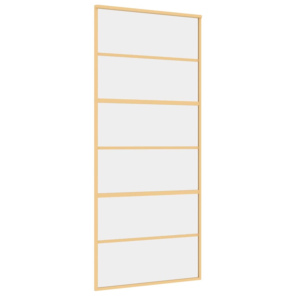 Porta deslizante 90x205 cm vidro esg/alumínio dourado