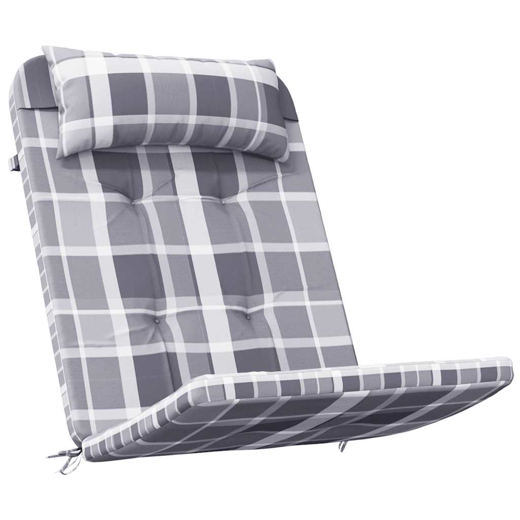 Almofadões cadeira adirondack 2 pcs tecido oxford xadrez cinza
