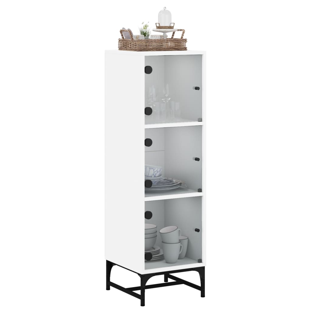 Aparador alto c/ portas de vidro 35x37x120 cm branco
