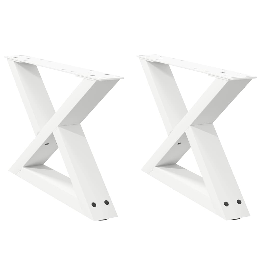 Pés para mesa de centro 2 peças, branco, 60x(30-31,3) cm, aço