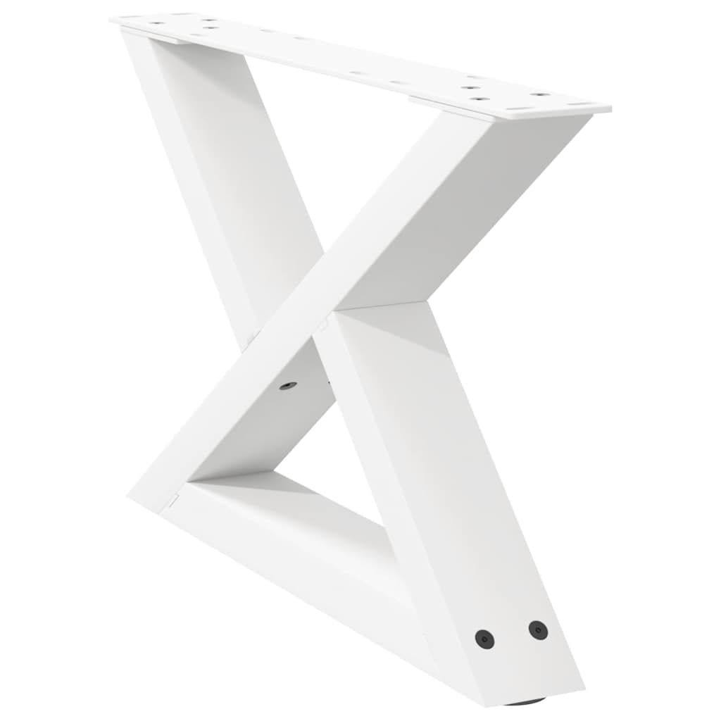 Pés para mesa de centro 2 peças, branco, 60x(30-31,3) cm, aço
