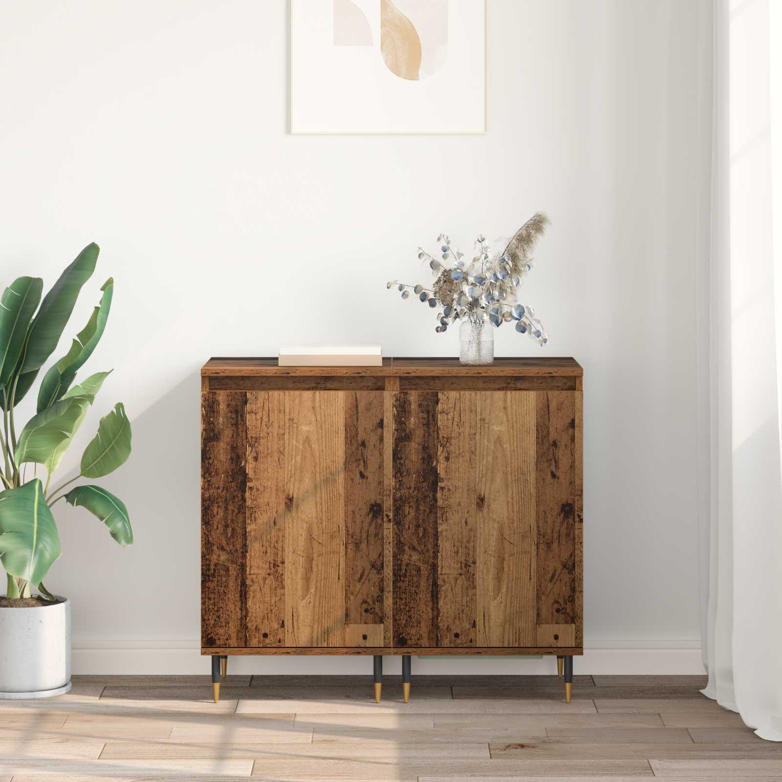 Buffet 2 unid. madeira antiga 40 x 35 x 70 cm