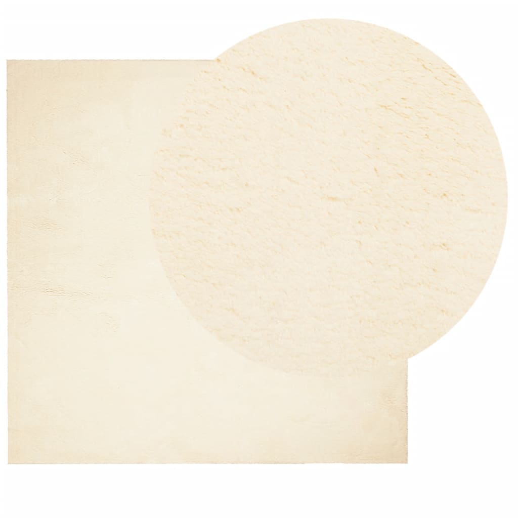 Tapete pelo curto macio e lavável huarte 160x160 cm cor creme