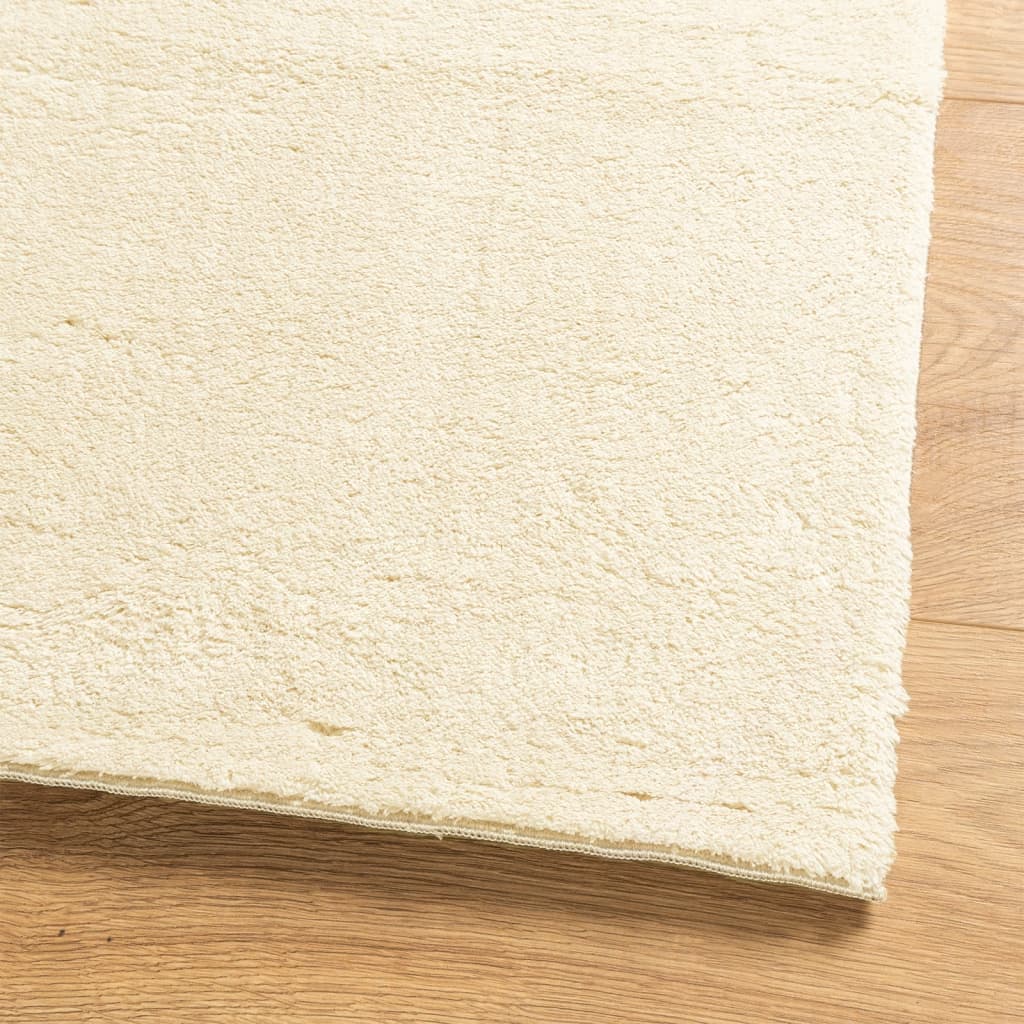 Tapete pelo curto macio e lavável huarte 160x160 cm cor creme
