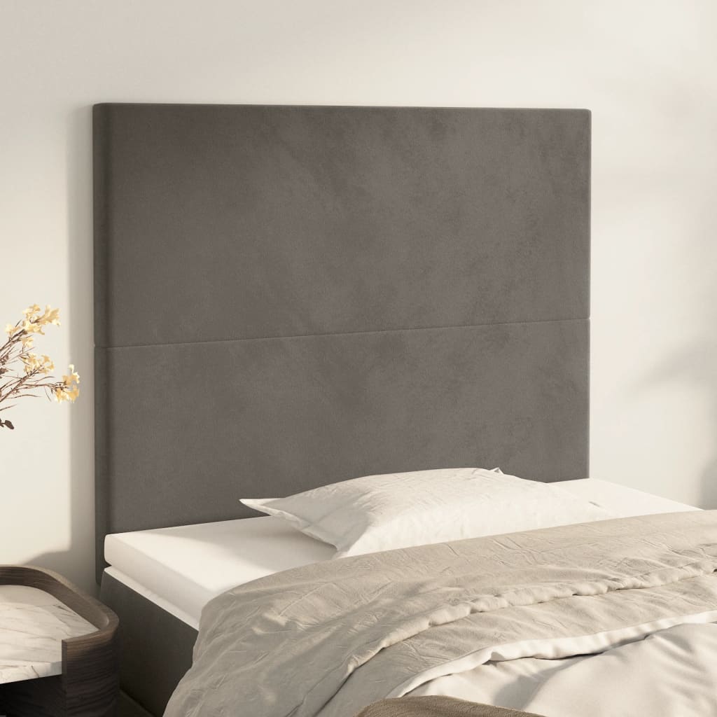 Cabeceira cinza escuro 80x5x118/128 cm veludo