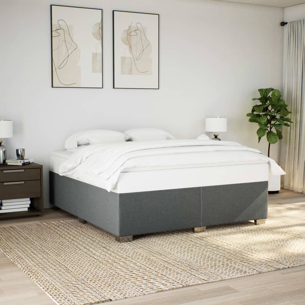 Cama com molas/colchão 180x200 cm tecido cinzento-escuro