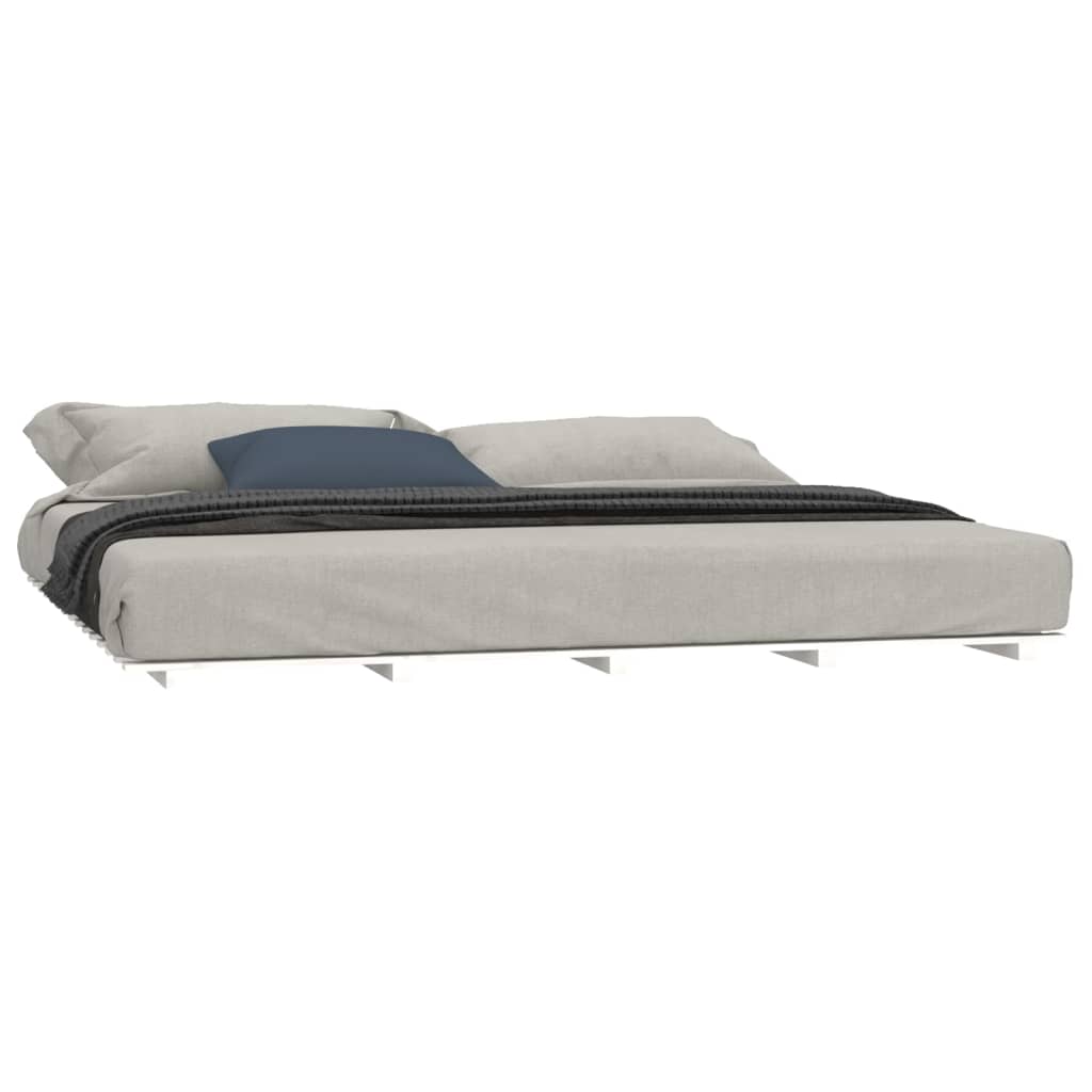 Estrutura de cama madeira de pinho maciça 180x200 cm branco