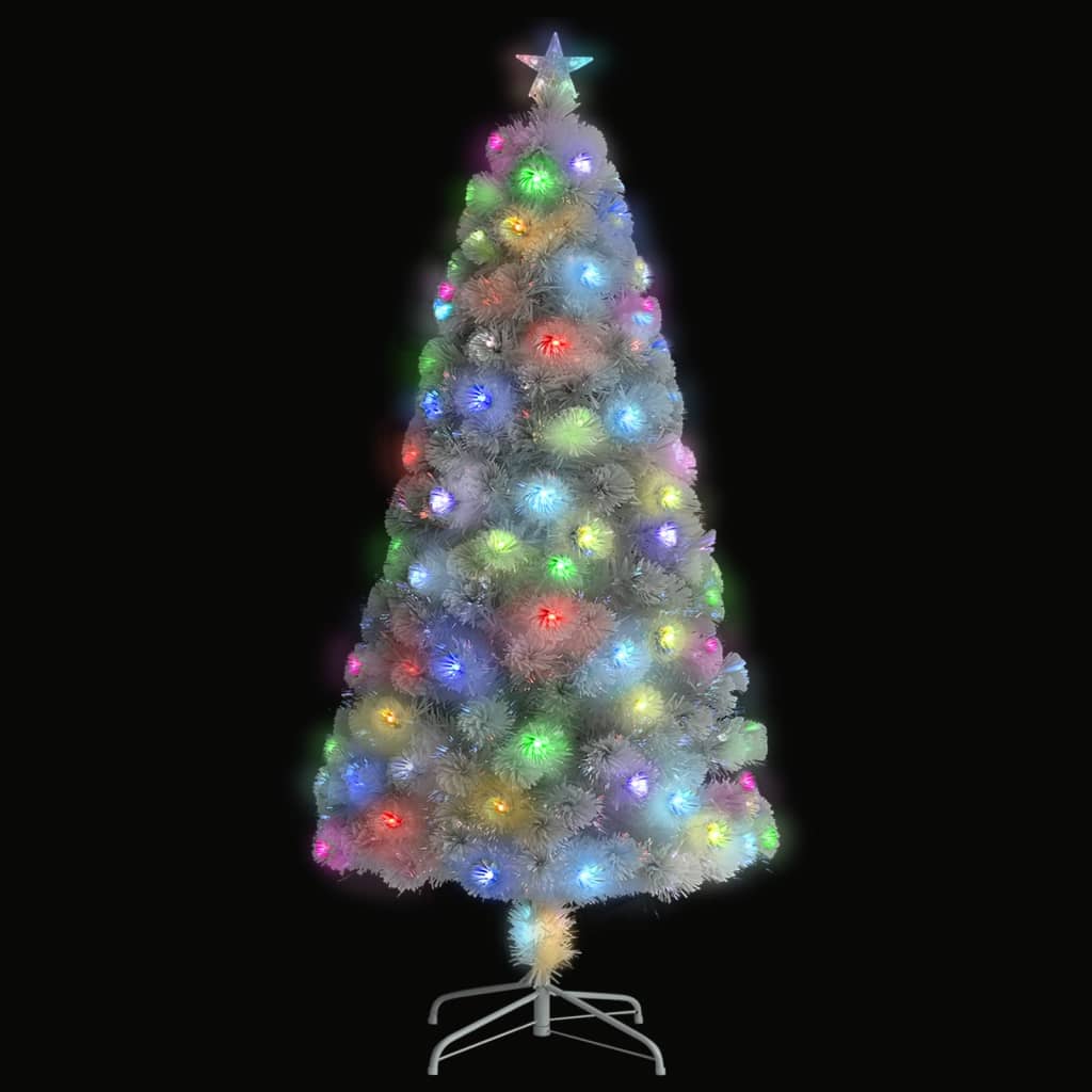 Árvore natal artificial pré-iluminada 120 cm fibra ótica branco