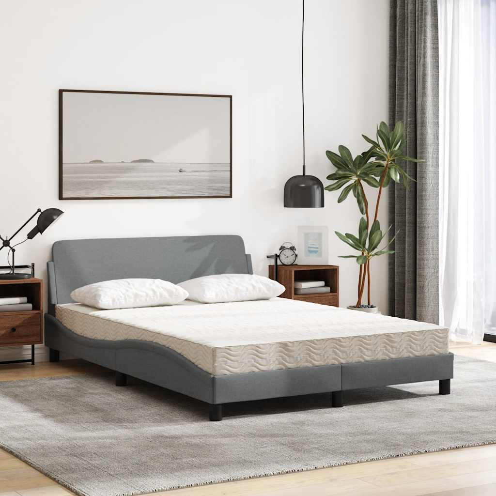 Cama com colchão dover 120x200 cm tecido cinza-claro