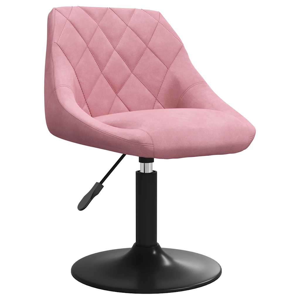 Cadeiras de jantar giratórias 4 pcs veludo rosa