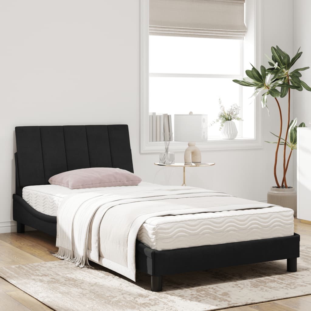Cama com colchão hanko 100x200 cm veludo preto
