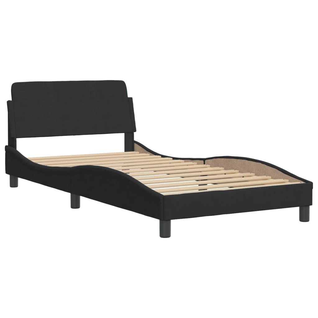 Cama com colchão hanko 100x200 cm veludo preto