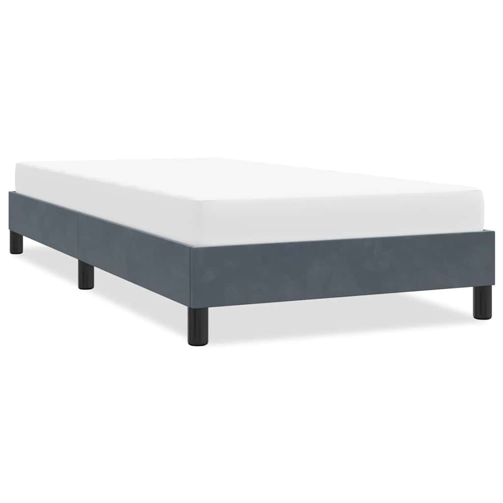 Estrutura de cama sem colchão 80x210 cm veludo cinzento-escuro