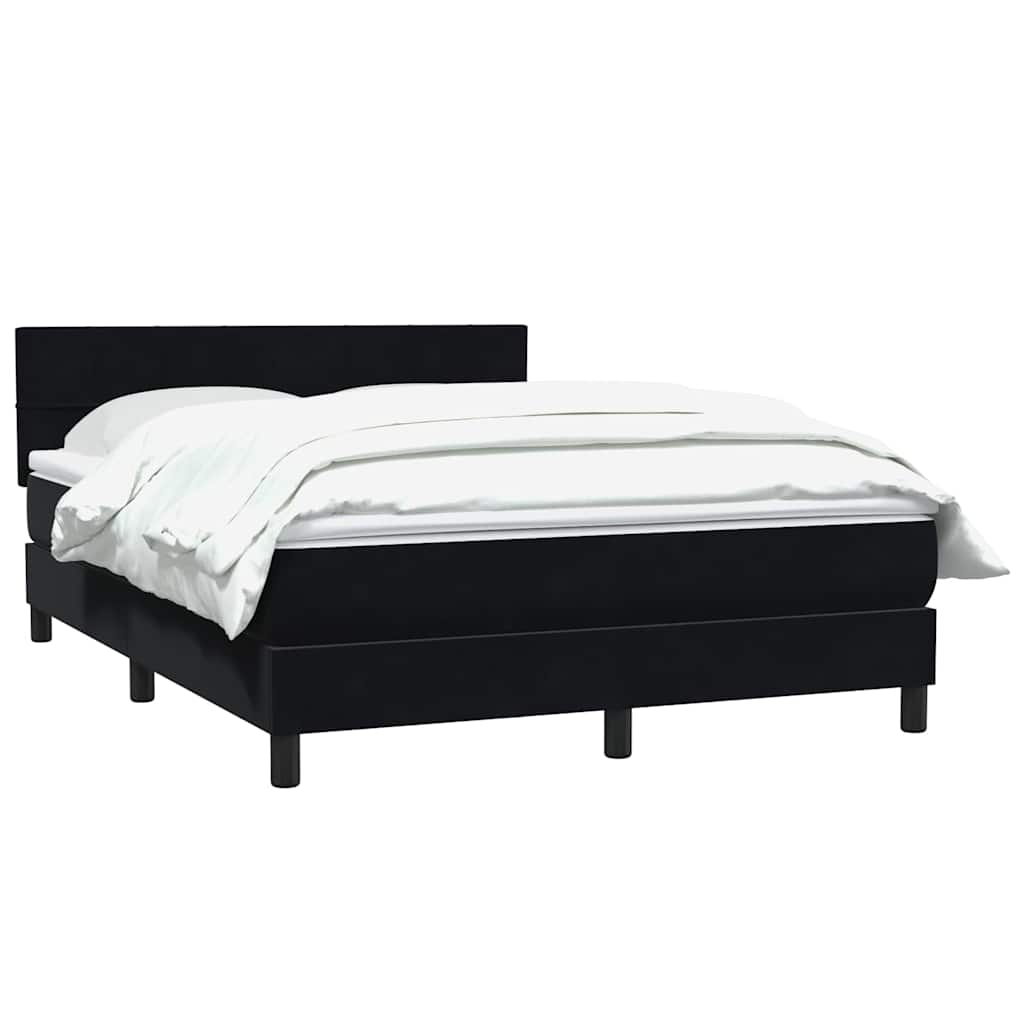 Cama com molas/colchão 160x210 cm veludo preto