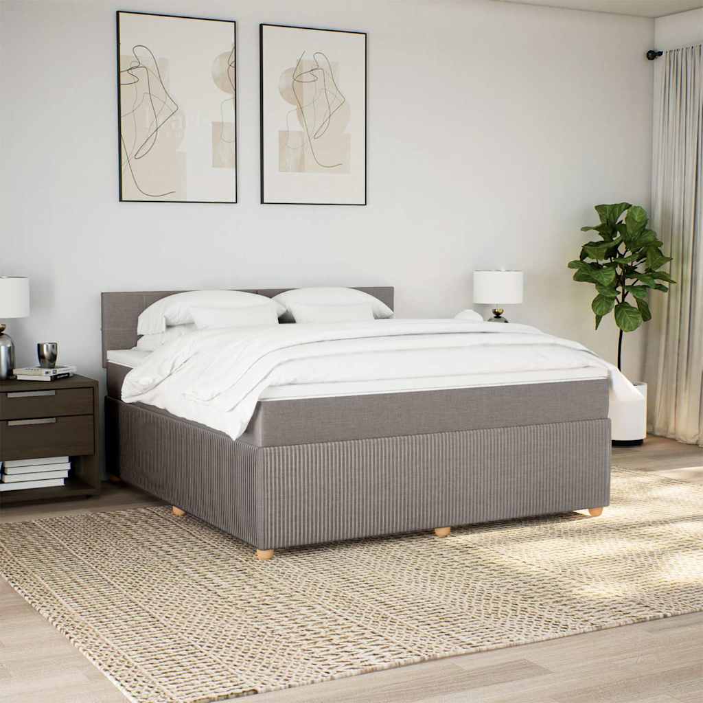 Cama com molas/colchão 180x200 cm tecido castanho-acinzentado