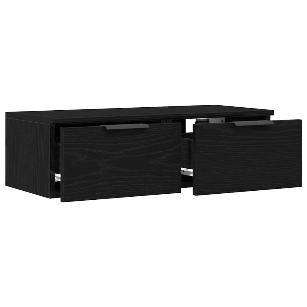 Armário de parede com gaveta carvalho preto 68 x 30 x 20 cm