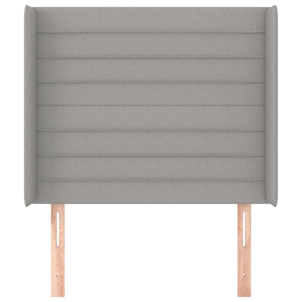 Cabeceira cama c/ abas tecido 103x16x118/128 cm cinzento-claro