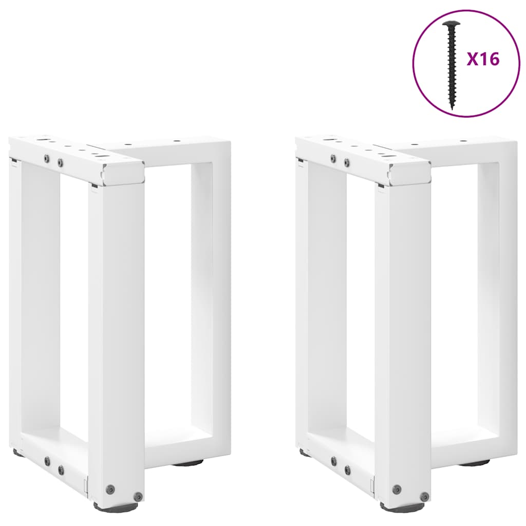 Pés para mesa de centro em forma de t, 2 peças, branco, 28x25x(42-43) cm, aço