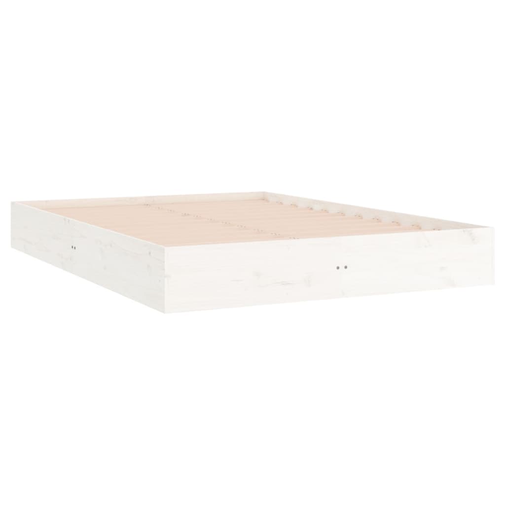 Estrutura de cama king 150x200 cm madeira maciça branco