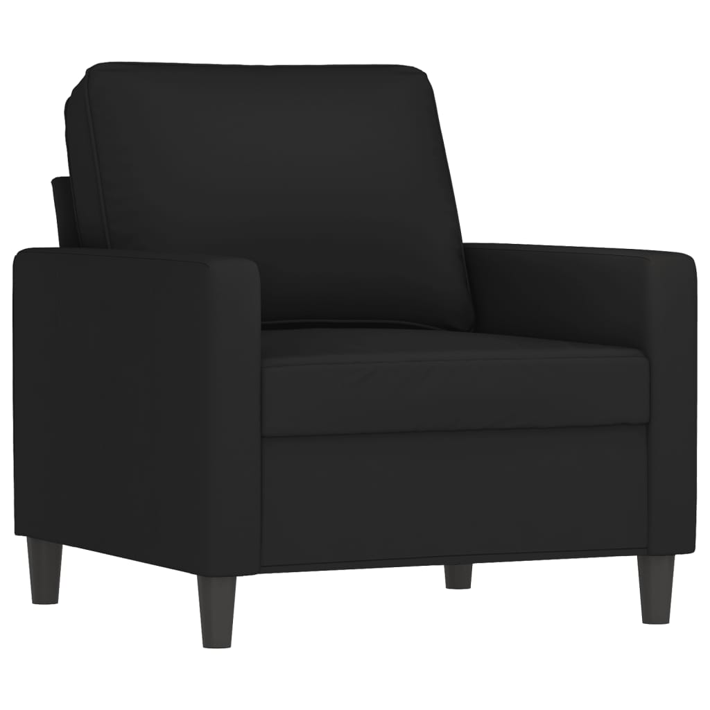 3 Pcs conjunto de sofás com almofadas veludo preto