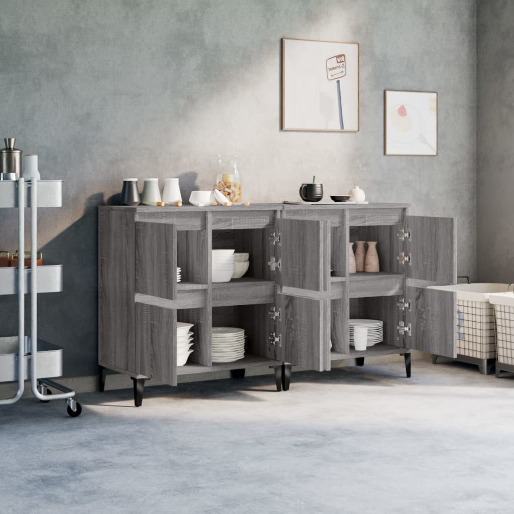 Aparadores 2 pcs 60x35x70 cm derivados madeira cinza sonoma