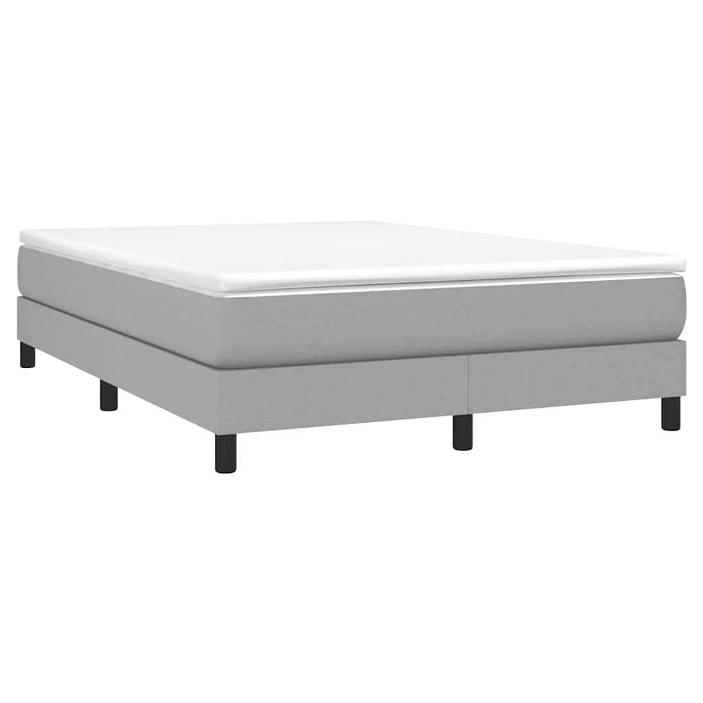Estrutura de cama com molas 140x200 cm tecido cinzento-claro
